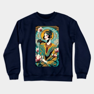 Timeless Grace: Art Deco Meets Eastern Beauty Crewneck Sweatshirt